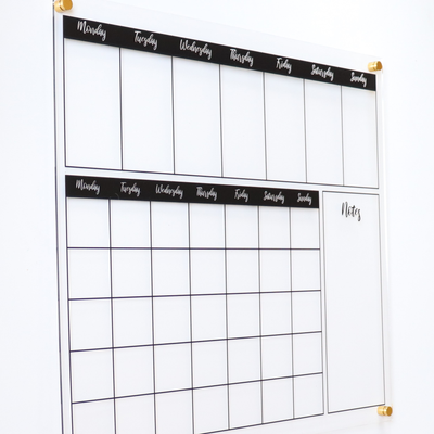 clear acrylic weekly wall planner board