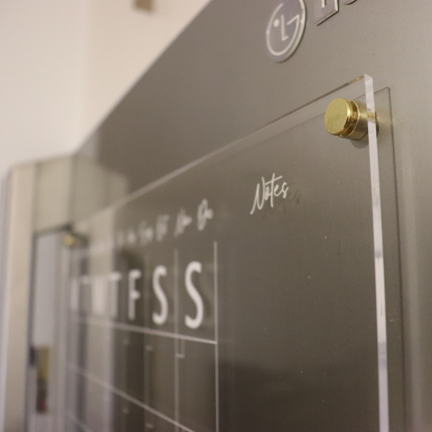 Acrylic | Magnetic | Landscape | Monthly Planner with Notes Section | CLEAR