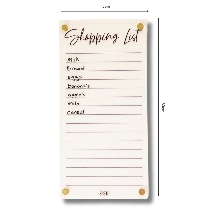 Acrylic | Magnetic | Shopping List | CLEAR