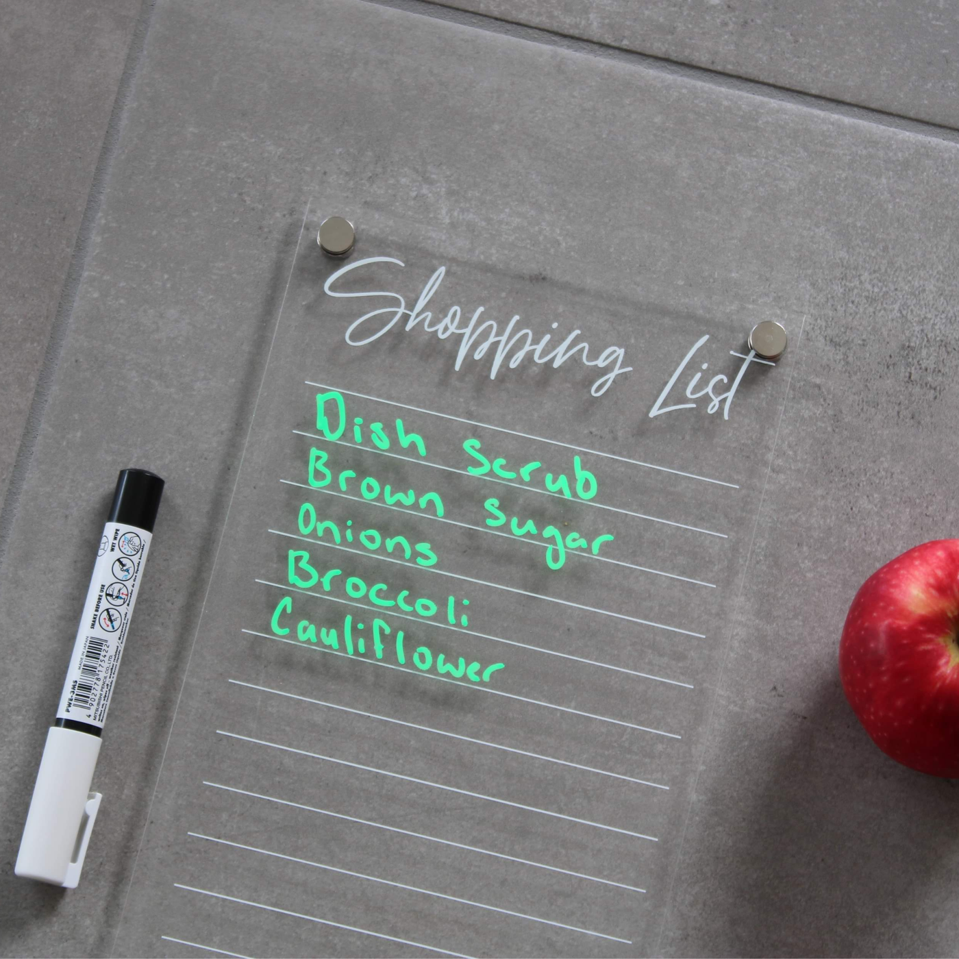 Acrylic | Magnetic | Shopping List | CLEAR
