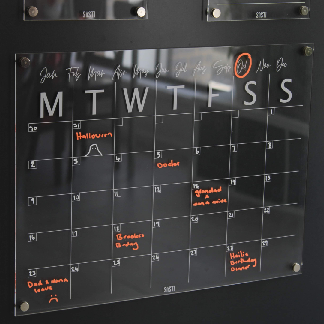 Acrylic | Magnetic | Landscape | Monthly Planner | CLEAR