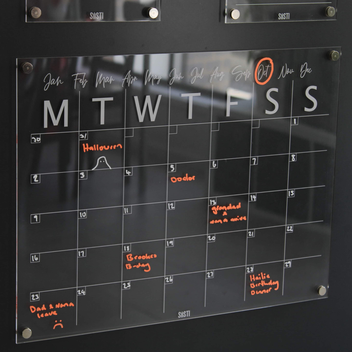 Acrylic | Magnetic | Landscape | Monthly Planner | CLEAR