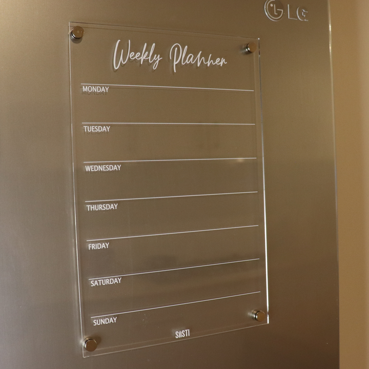 Acrylic | Magnetic | Weekly Planner | CLEAR
