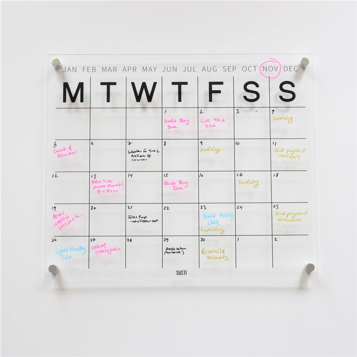 Acrylic | Monthly | Wall Planner