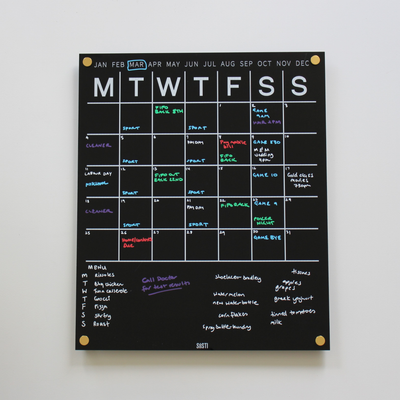 Acrylic | Monthly | Wall Planner with Notes