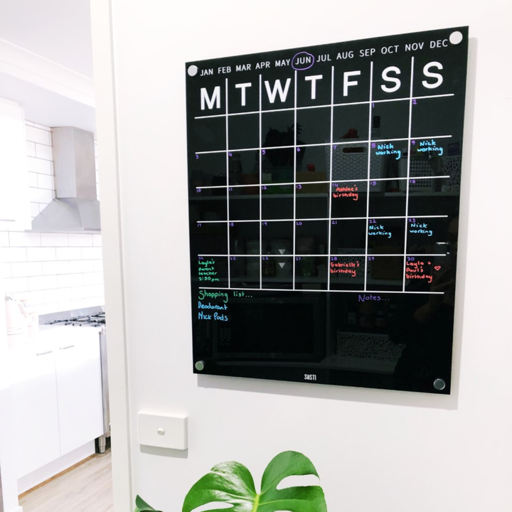 Acrylic | Monthly | Wall Planner with Notes