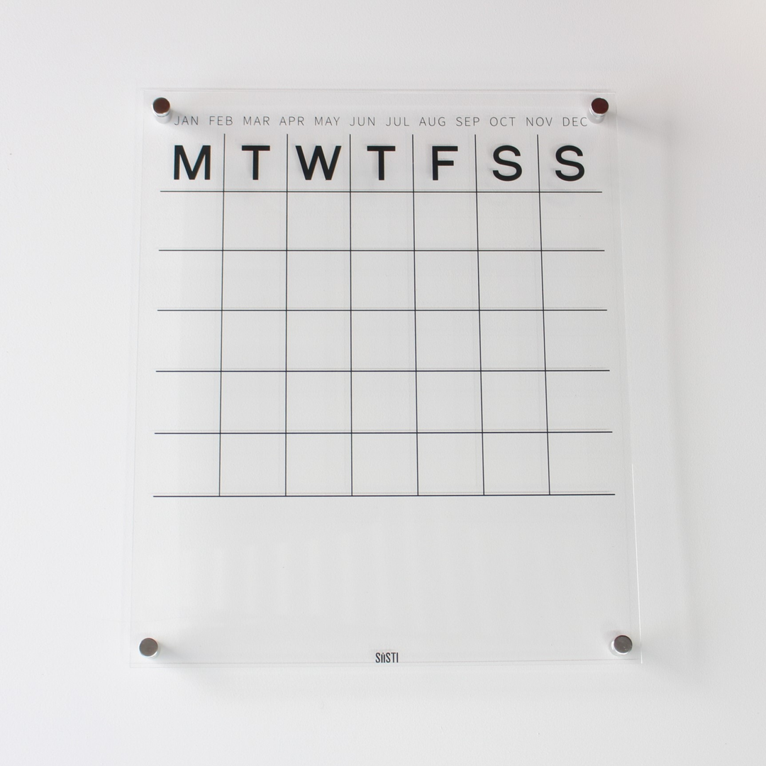 Acrylic | Monthly | Wall Planner with Notes