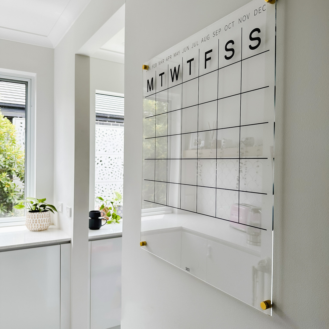 Acrylic | Monthly | Wall Planner with Notes