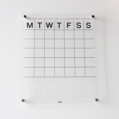 Acrylic | Monthly | Wall Planner with Notes