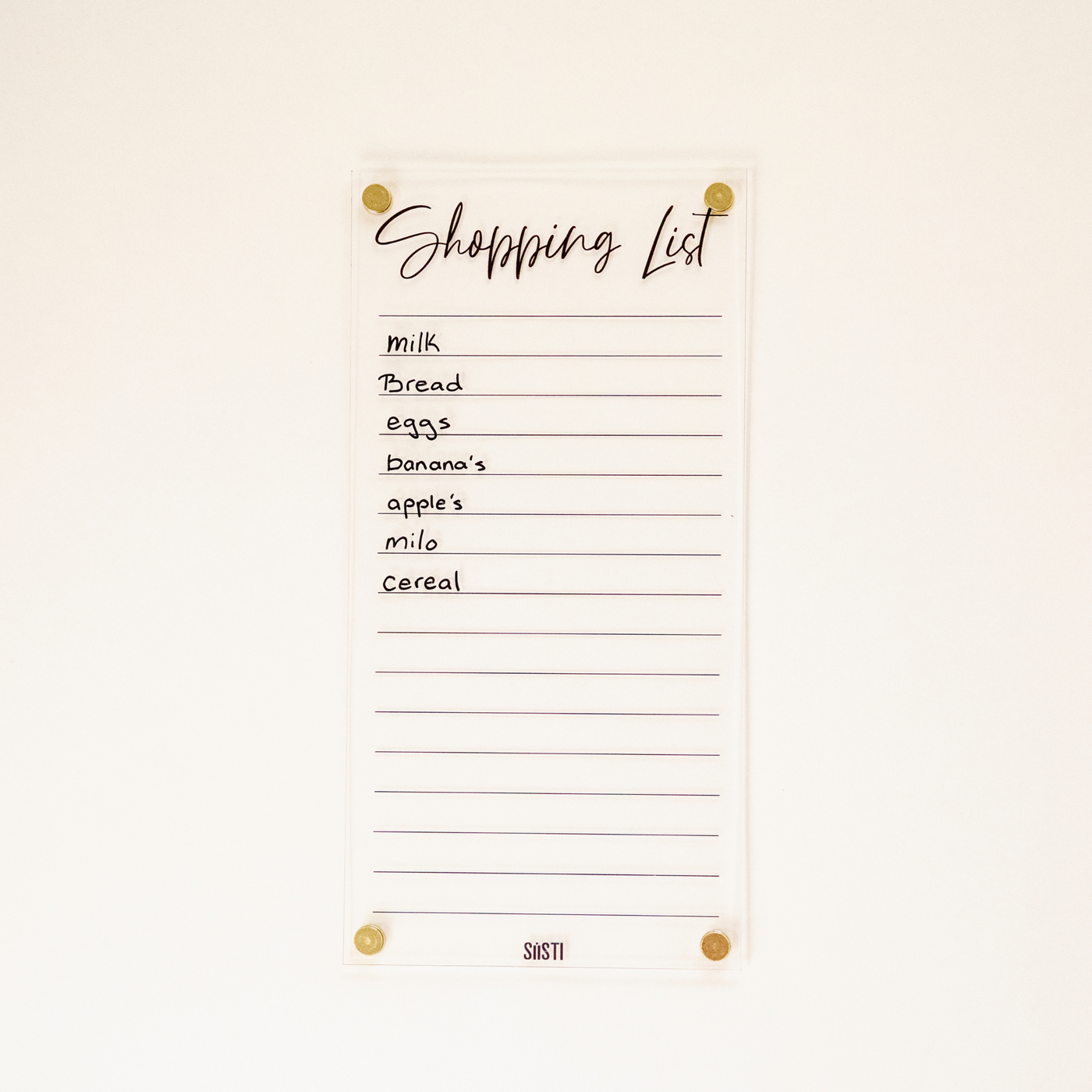 Acrylic Magnetic Shopping List Planner - CLEAR