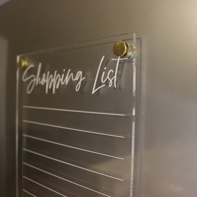 Acrylic Magnetic Shopping List Planner - CLEAR