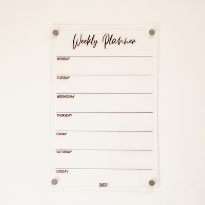 Acrylic Magnetic Weekly Planner - CLEAR