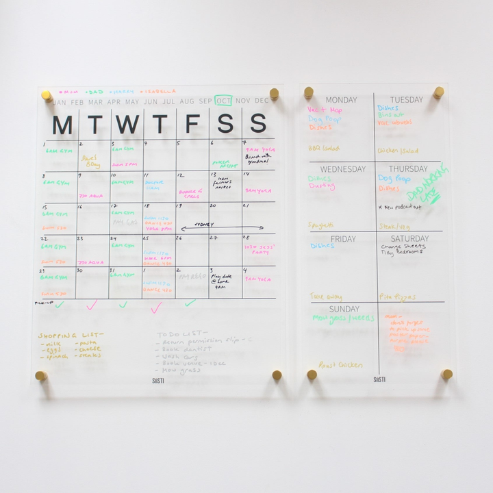 Acrylic | Weekly Wall Planner | Portrait