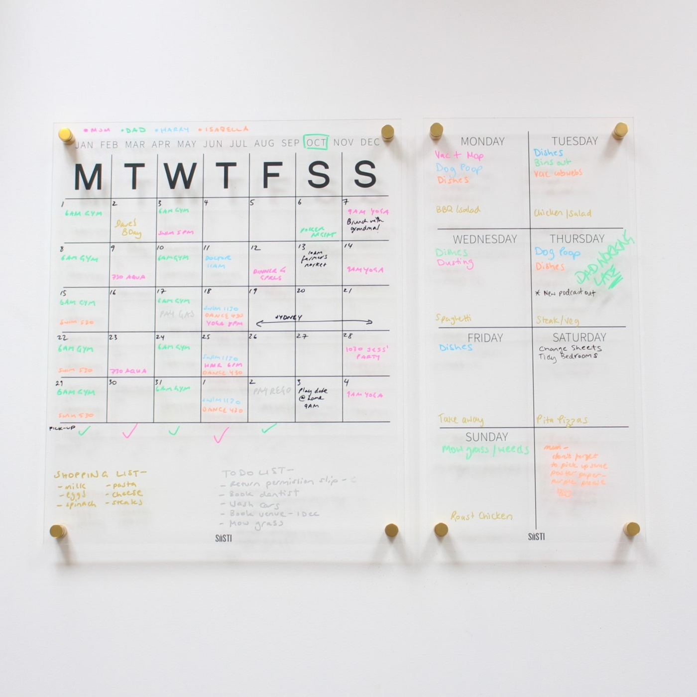 Acrylic | Weekly Wall Planner | Portrait