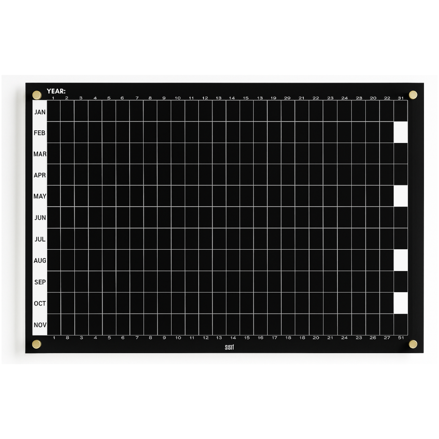 Acrylic | Yearly Planner | Top Down