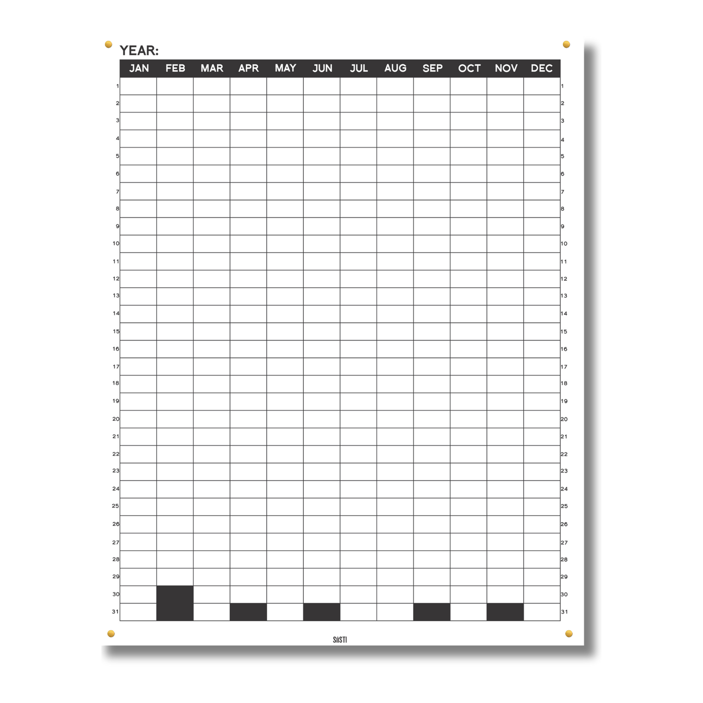 Acrylic | Yearly Planner | Portrait