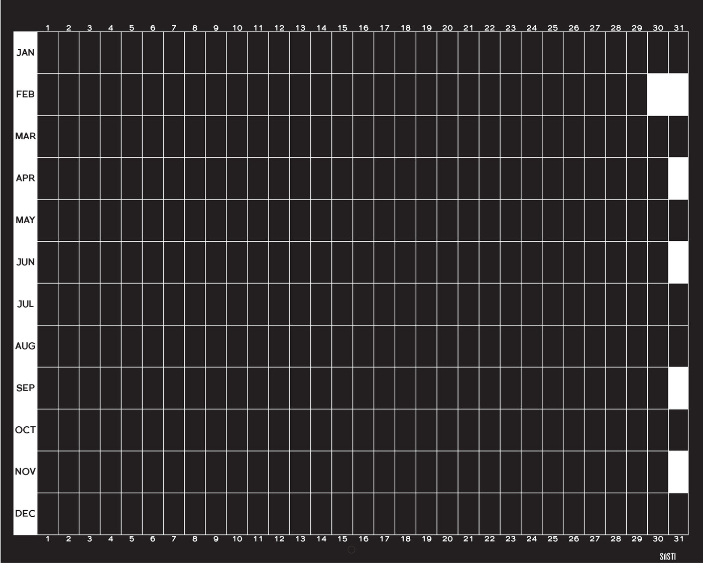 Perpetual Yearly Planner - Top Down