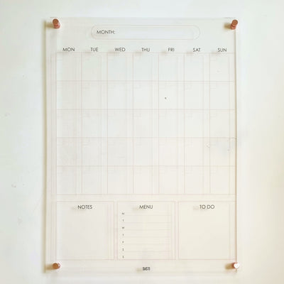 Acrylic Reusable Wall Calendar Planner in Pink Print