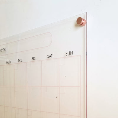 Acrylic Reusable Wall Calendar Planner in Pink Print