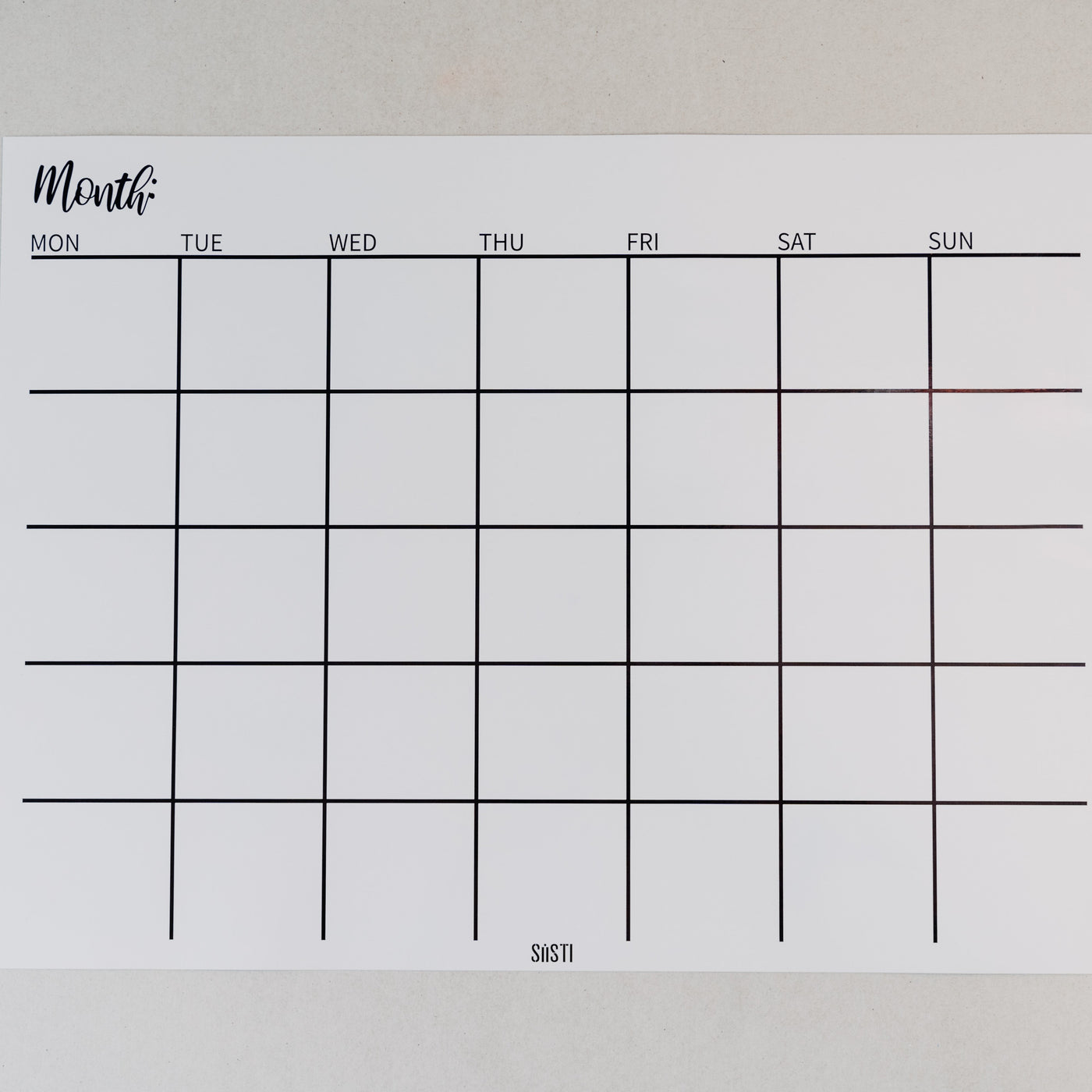 IMPERFECT - Magnetic Monthly Calendar - WHITE