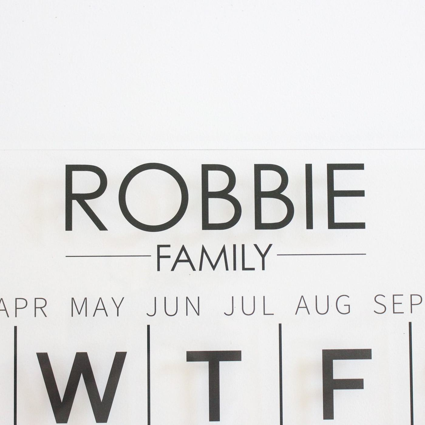 close up personalised wall calendar