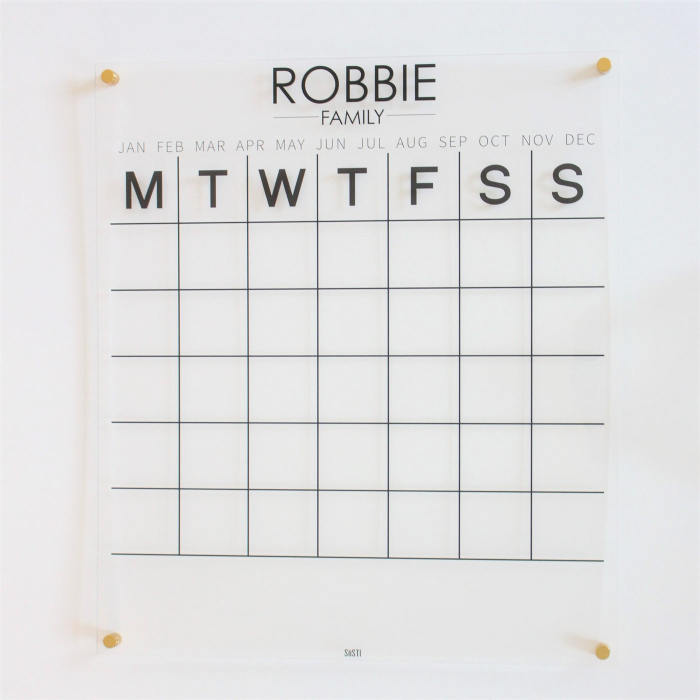personalised wall calendar with note space
