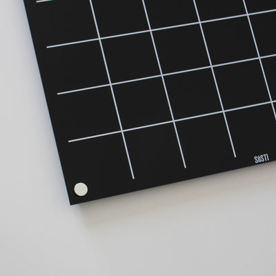 Black and white acrylic perpetual monthly wall calendar