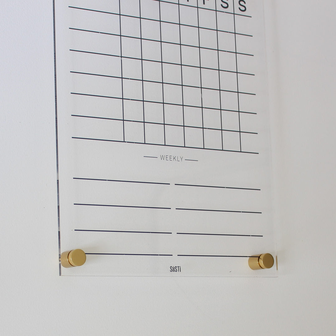 Clear acrylic weekly chore chart planner