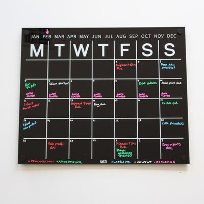 Siisti Acrylic Wall Calendar Planner filled in