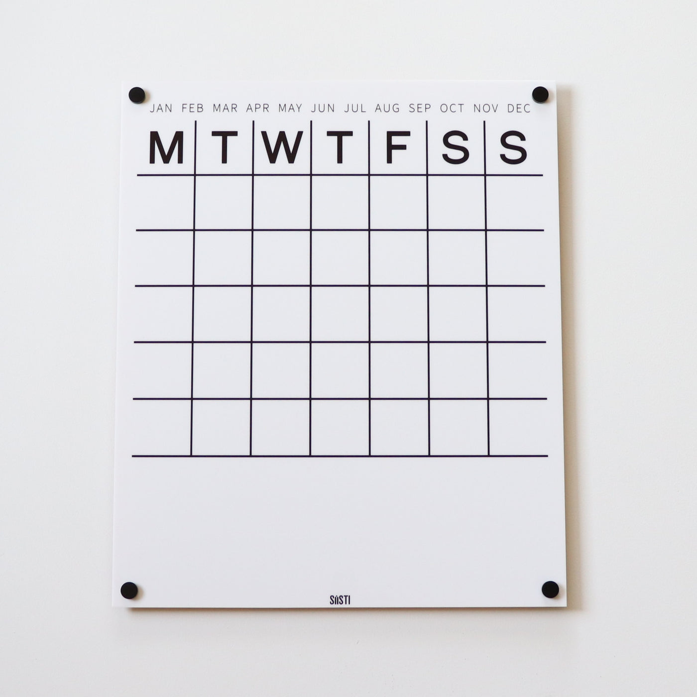 Perpetual Wall Calendar with Note Space - WHITE