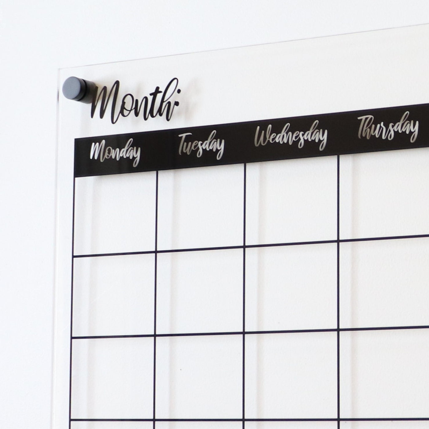 Siisti clear acrylic wall calendar with note space
