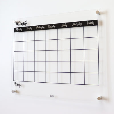 Siisti clear acrylic wall calendar with note space