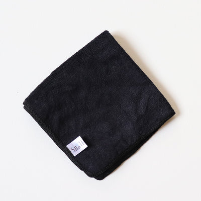 Siisti Black Microfiber cleaning cloth folded in a square