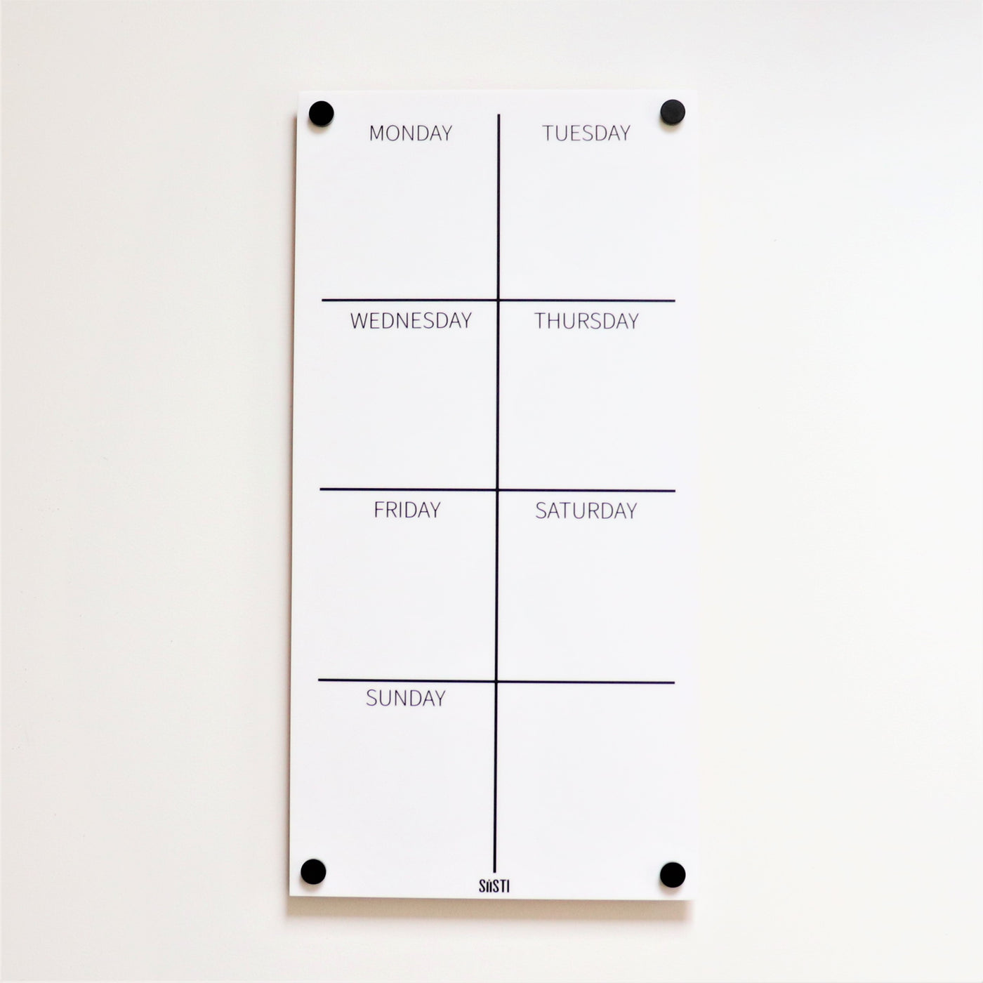 Portrait Weekly Wall Planner - WHITE