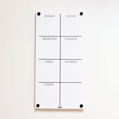 Portrait Weekly Wall Planner - WHITE