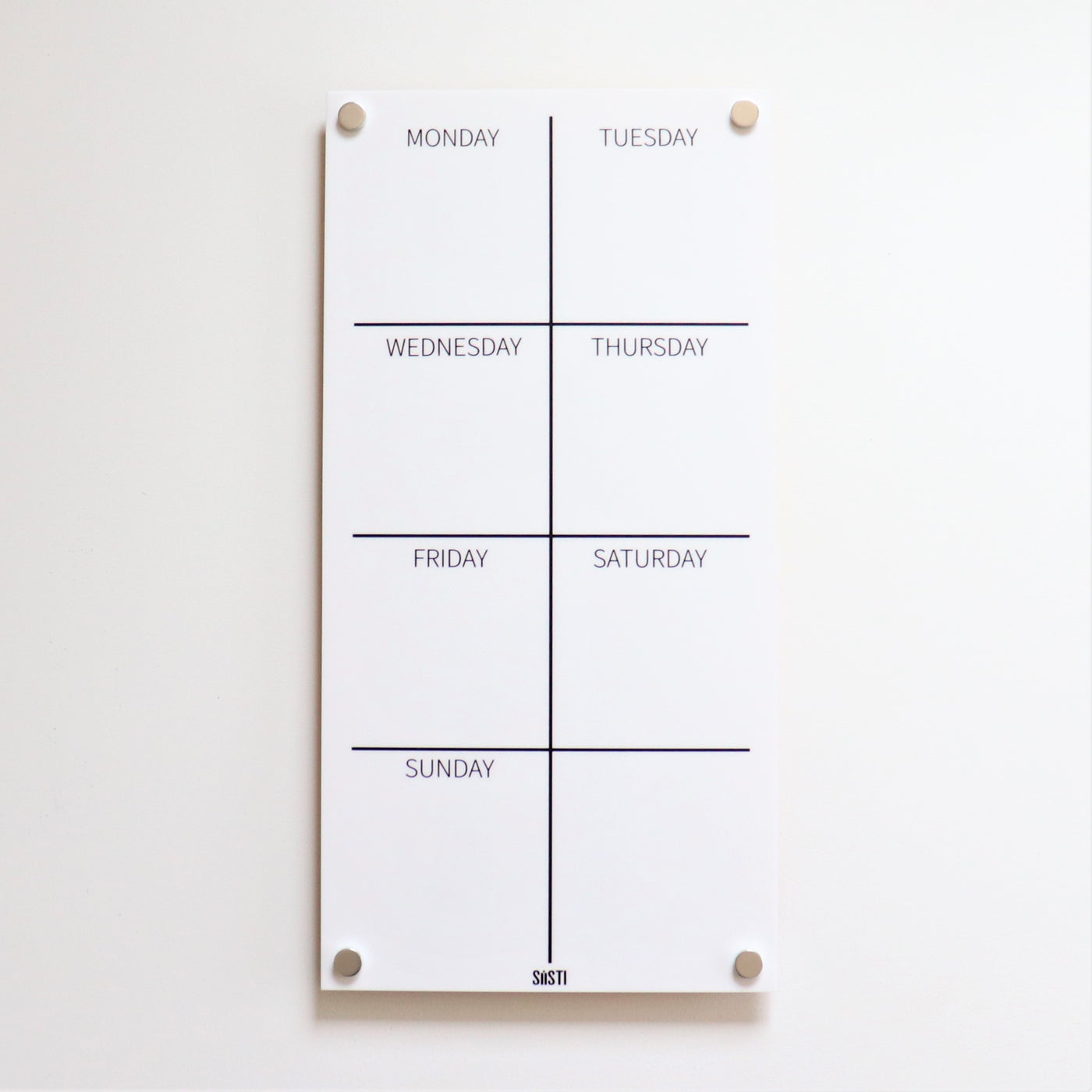 Portrait Weekly Wall Planner - WHITE
