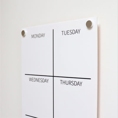 Portrait Weekly Wall Planner - WHITE