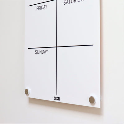 Portrait Weekly Wall Planner - WHITE