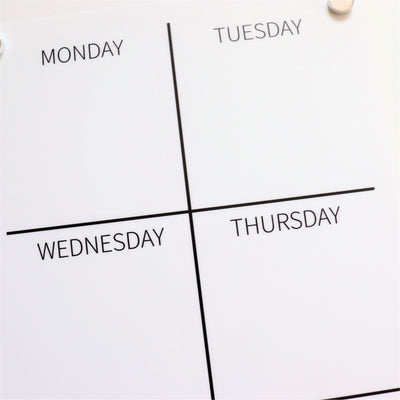Portrait Weekly Wall Planner - WHITE