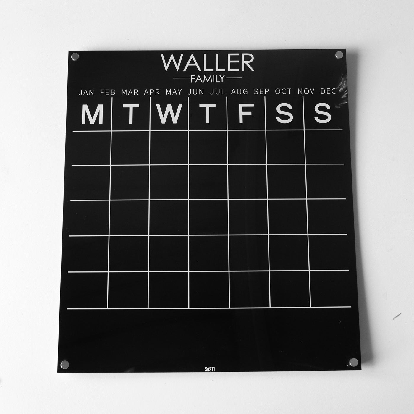 Personalised Wall Calendar: BLACK