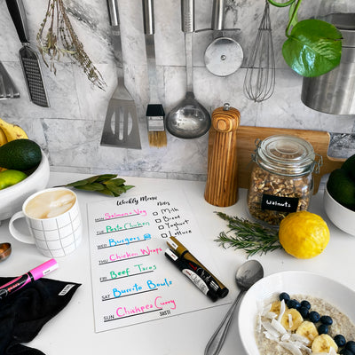 Siisti Magnetic Fridge Planner - Meal Planner on bench