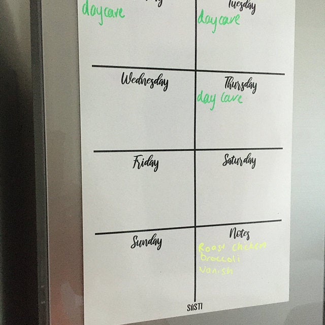 Siisti Weekly Magnetic Fridge Planner on fridge